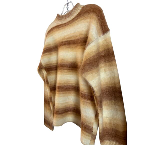 ACNE STUDIOS Ombre Stripe Mohair Wool Sweater Sand Beige NWOT Size Small - Picture 2 of 6
